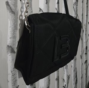 Bimba Y Lola Small Black Padded Nylon Crossbody Bag